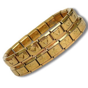 Minimalist Italian Charm Bracelet – Stainless Steel, Adjustable, Gold